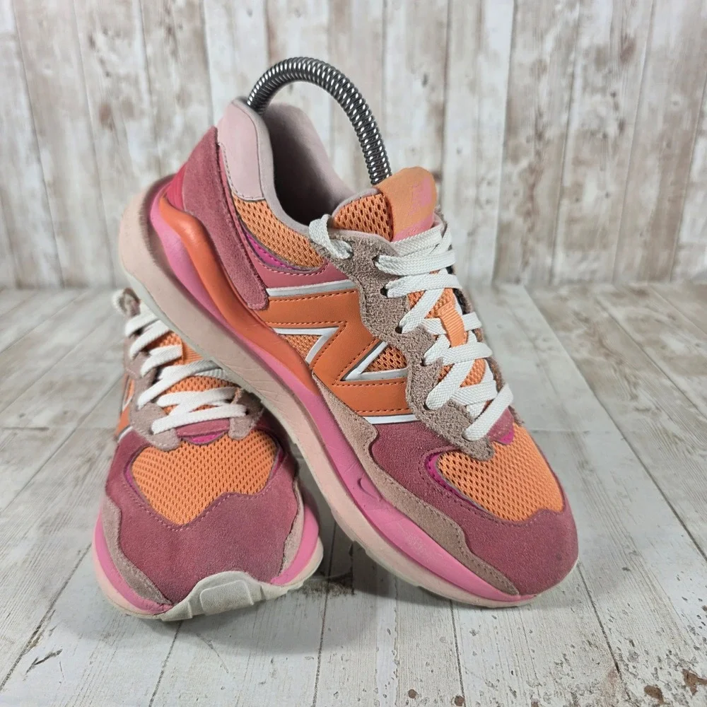 New Balance 57/40‎ Pink Orange Suede Mesh Sneakers W5740VDA Womens 6.5